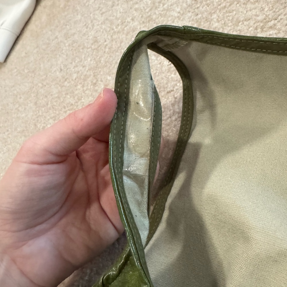 PRETTYLITTLETHING Olive Green Vinyl Corset Camisole - Picture 3 of 4